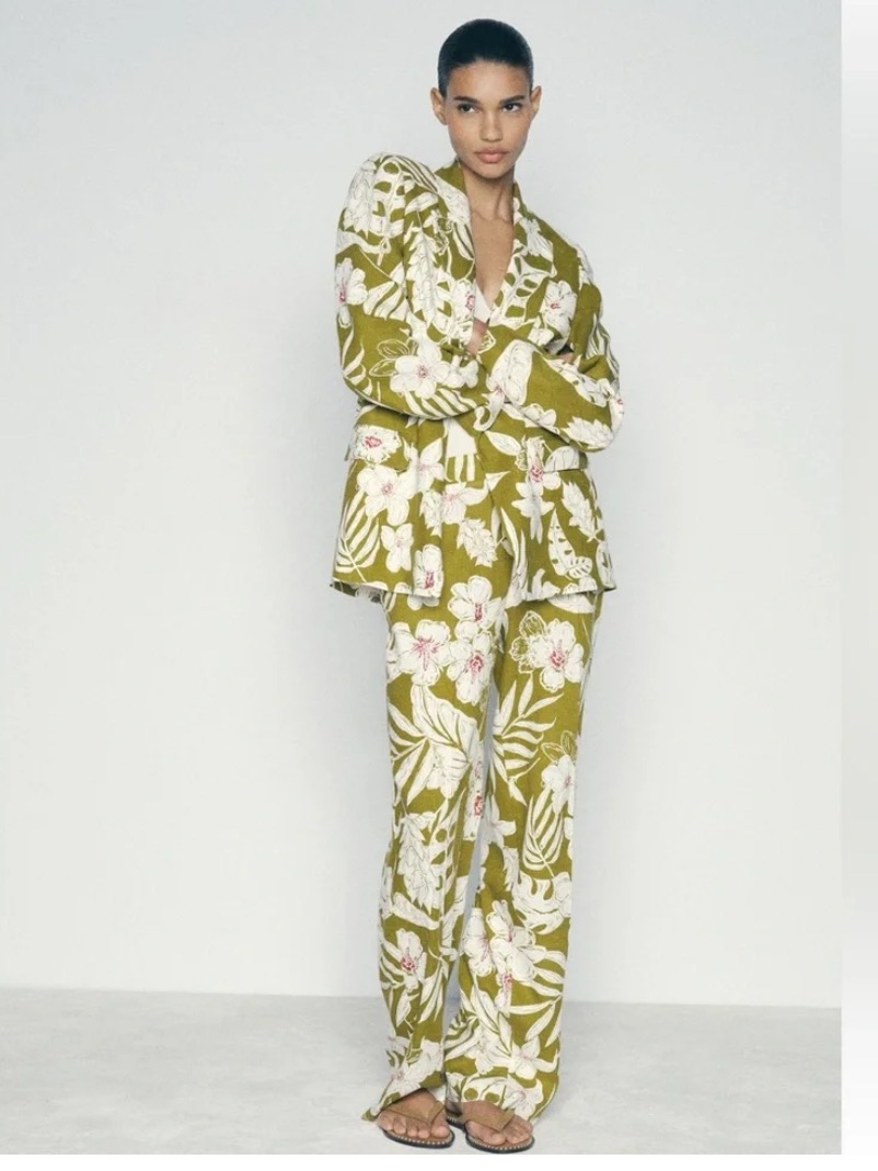 New Zara (2 Pirce Fall Floral Blazer And Set )) Size Xs No Discount